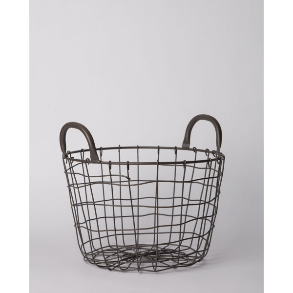 Williston Round Metal Basket Wayfair
